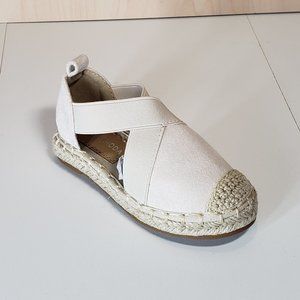 Mini Moda Toddler Lightweight Round Toe Slip on Suede Espadrille Shoes - Beige -